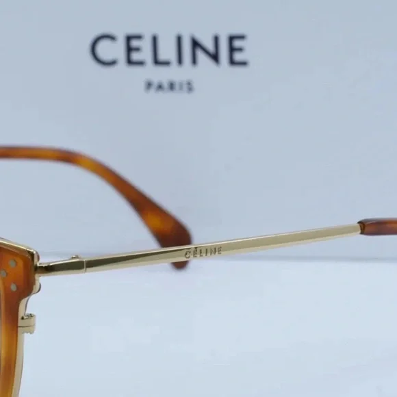 Celine Brown Tortoiseshell Glasses with Double-Bridge Design - Picture 4 of 5
